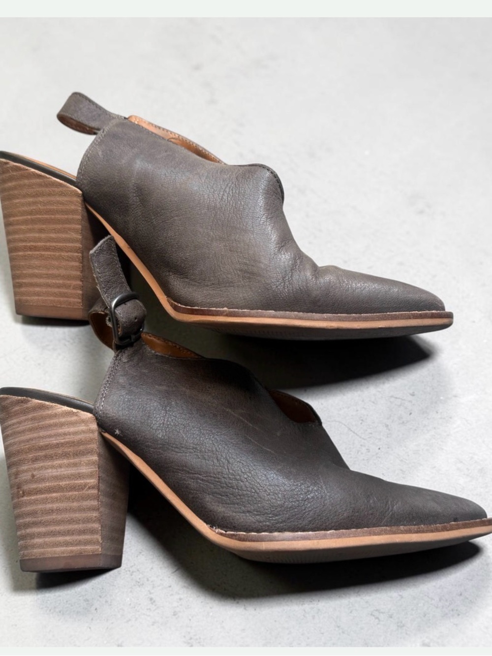 Lucky Brand Aroyli Western Booties Slingback Heels Leather 7.5